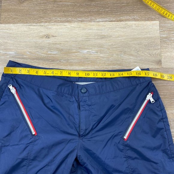 TOMMY HILFIGER Wide Leg Mid Rise Blue Wind Breaker Track Pants Women's Size 13 - Picture 7 of 12